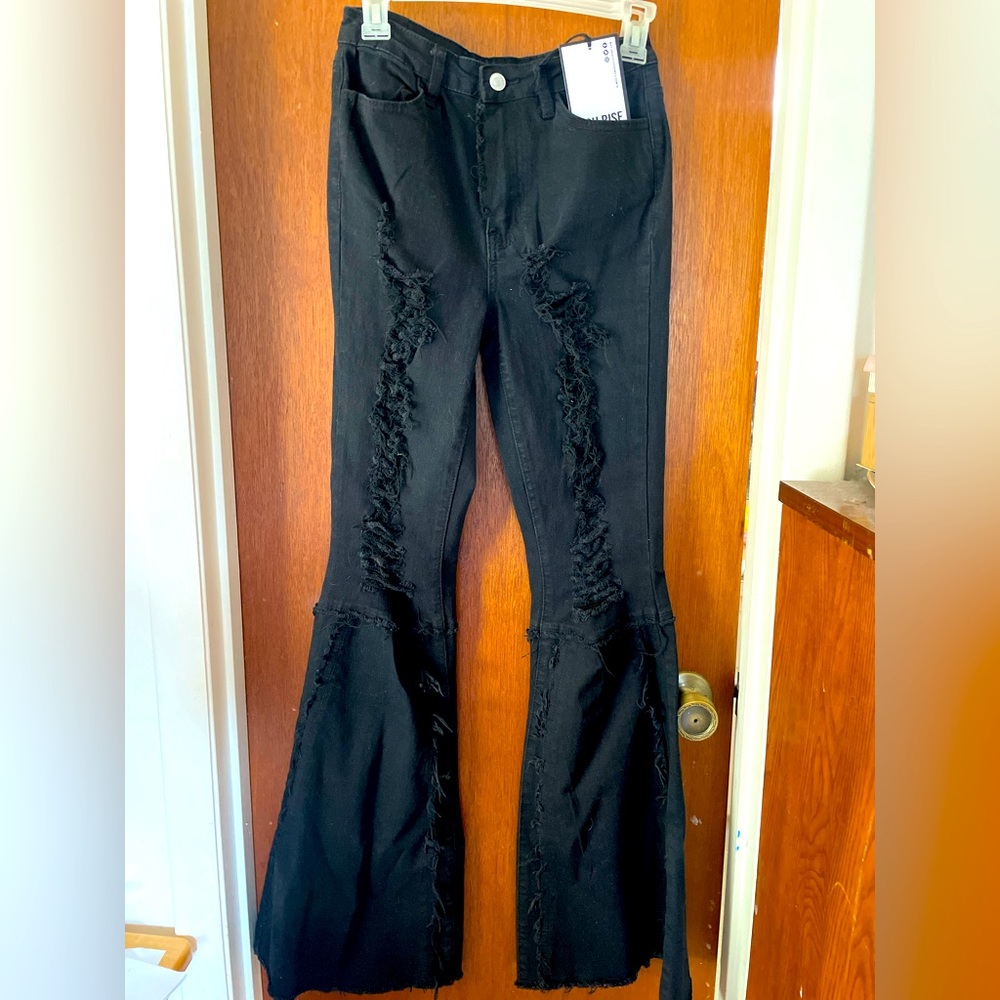 Forever 21 Black High Rise Flare Jeans